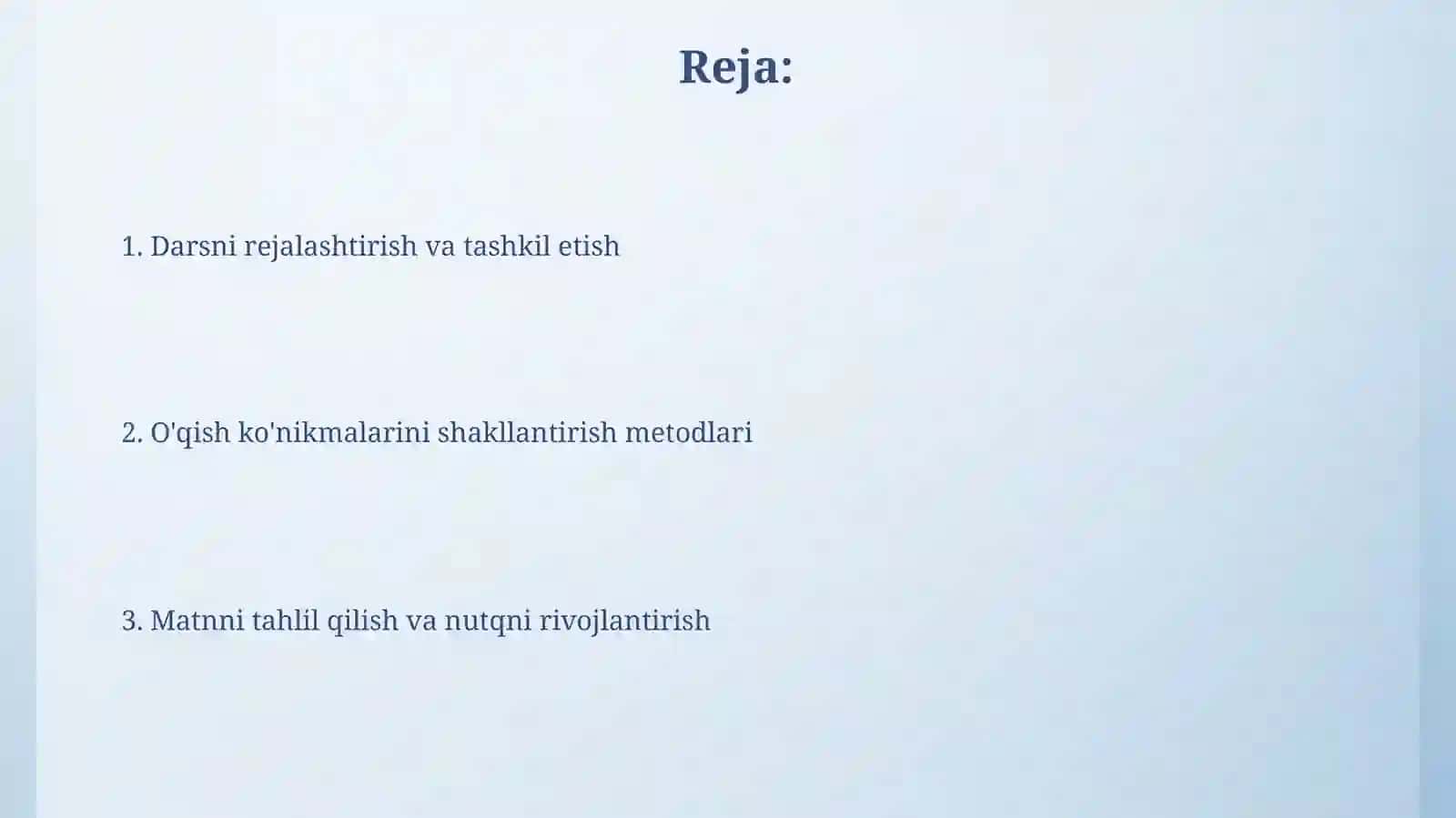 Savod oʻrgatishning asosiy davri oʻqish darsi uchun metodik tavsiyalar 2