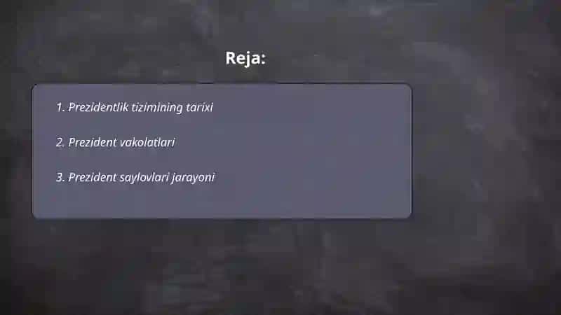 Prezidentlik boshqaruvi tizimi 2