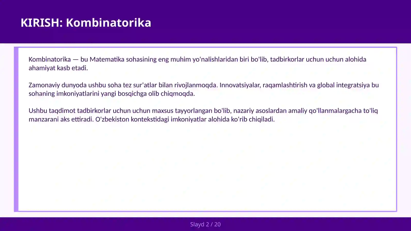 KOMBINATORIKA 2