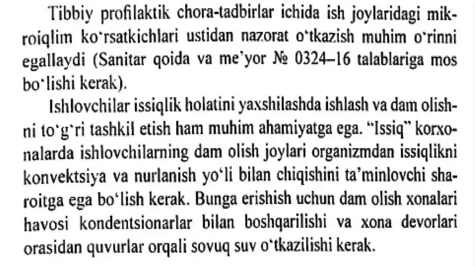 Noqulay mikroiqlim ta’sirini oldini olish uchun profilaktik chora-tadbirlarni ishlab chiqish 2