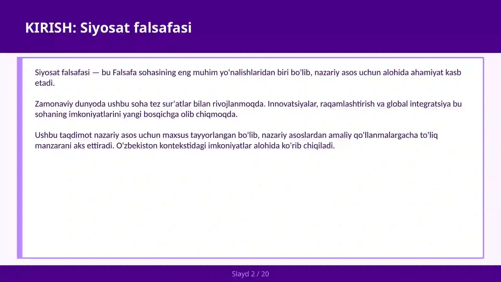 Siyosat falsafasi 2