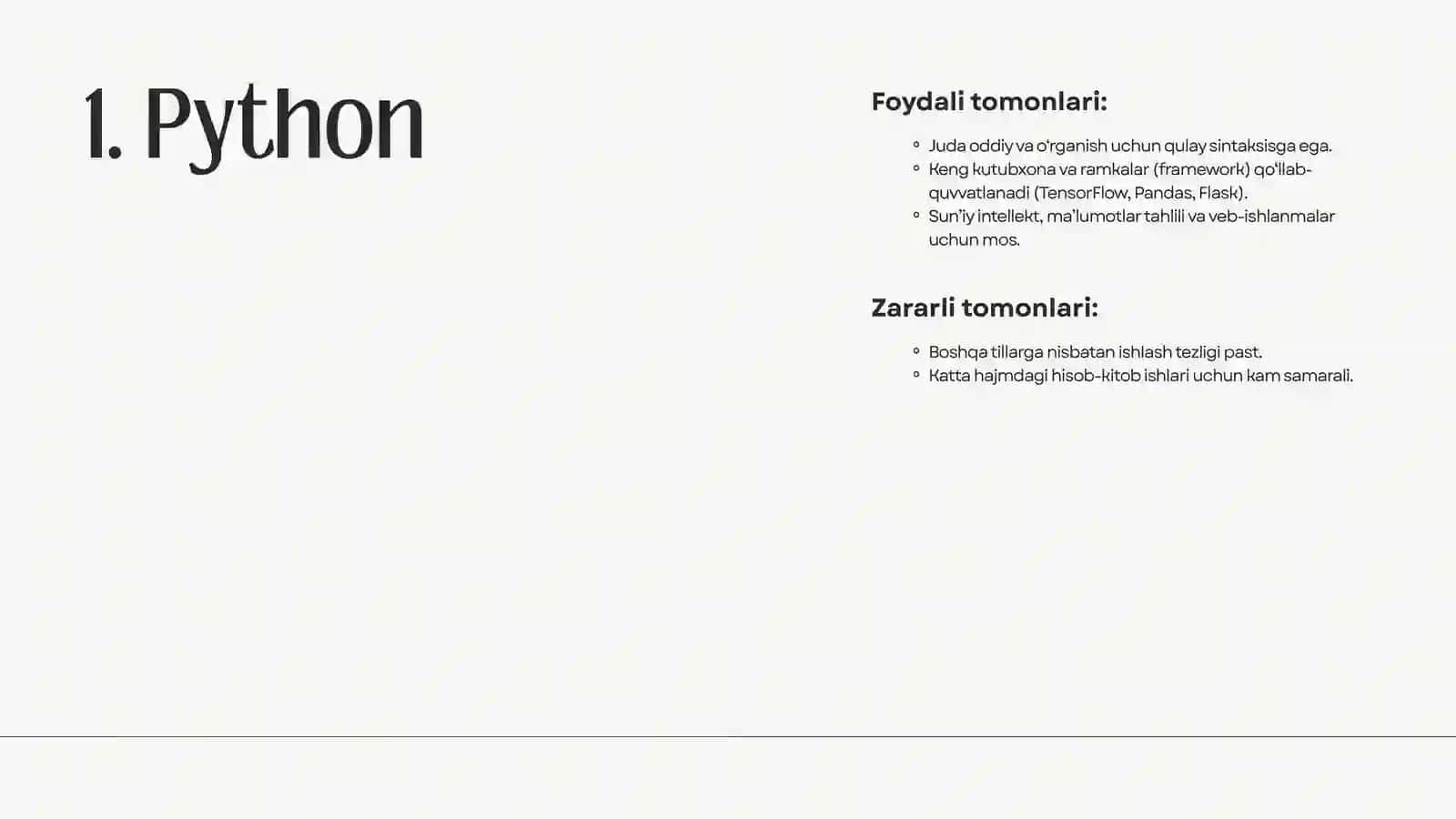 Zamonaviy dasturlash tillari 2