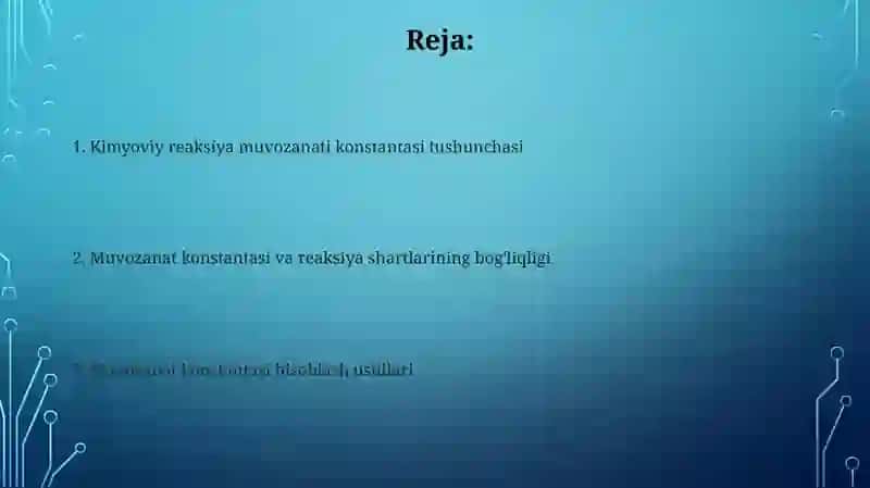 Kimyoviy reaksiya muvozanati konstantasi 2