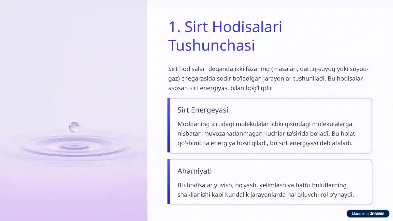 Sirt Hodisalari, Adsorbsiya va Xromatografiya 2