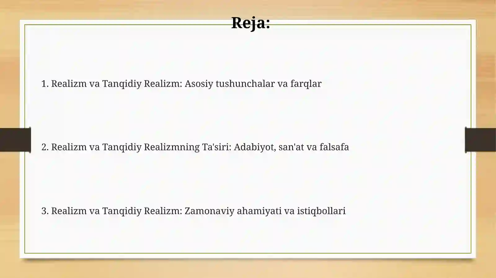 Realizm va Tanqidiy Realizm 2