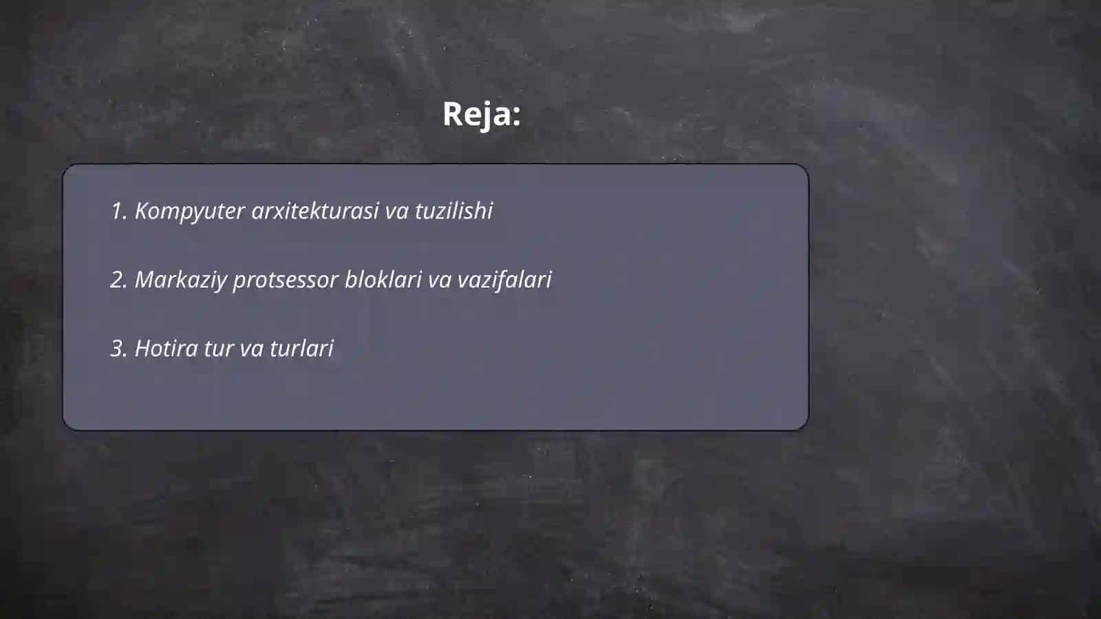 Kompyuter arxitekturasi va tuzilishi 2