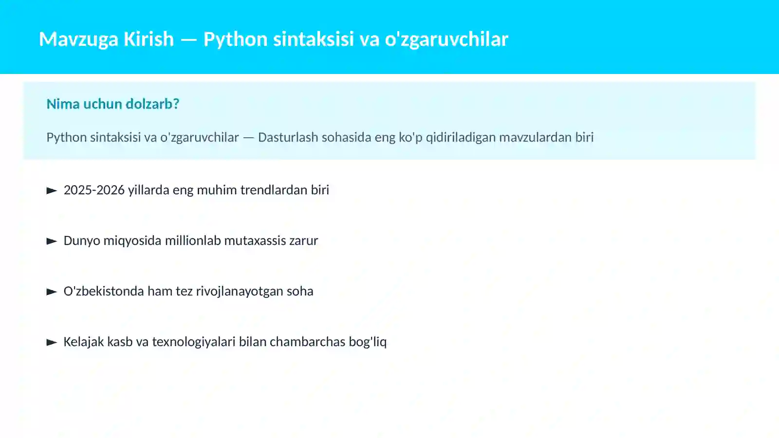 PYTHON DASTURLASH 2