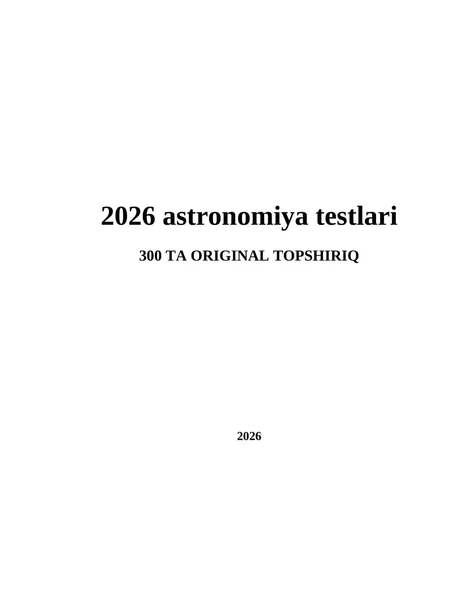2026 astronomiya testlari 2