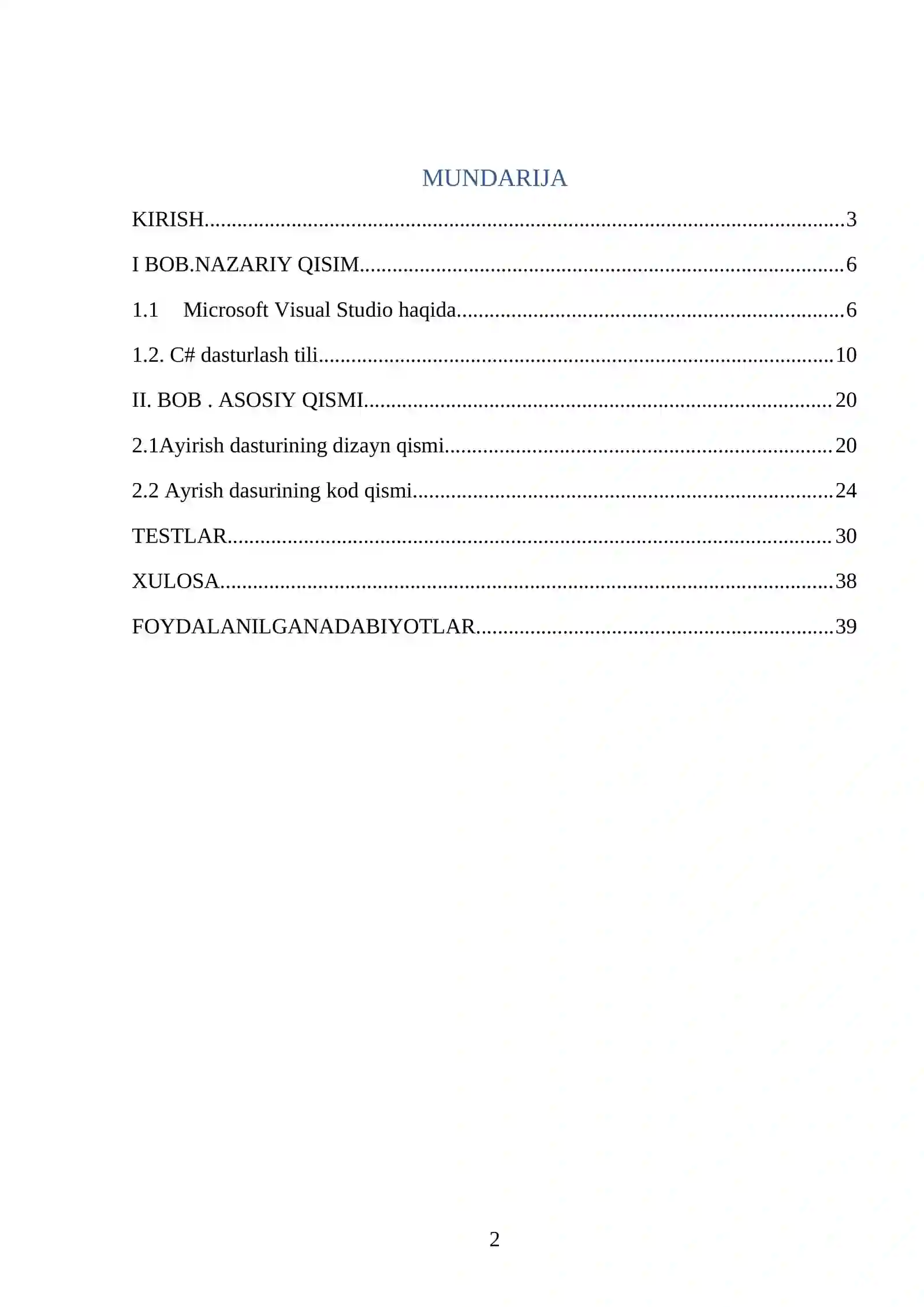 С# dasturlash tilida boshlang’ich sinf o’quvchilariga ayirish amalini o’rgatuvchi dastur yaratish 2