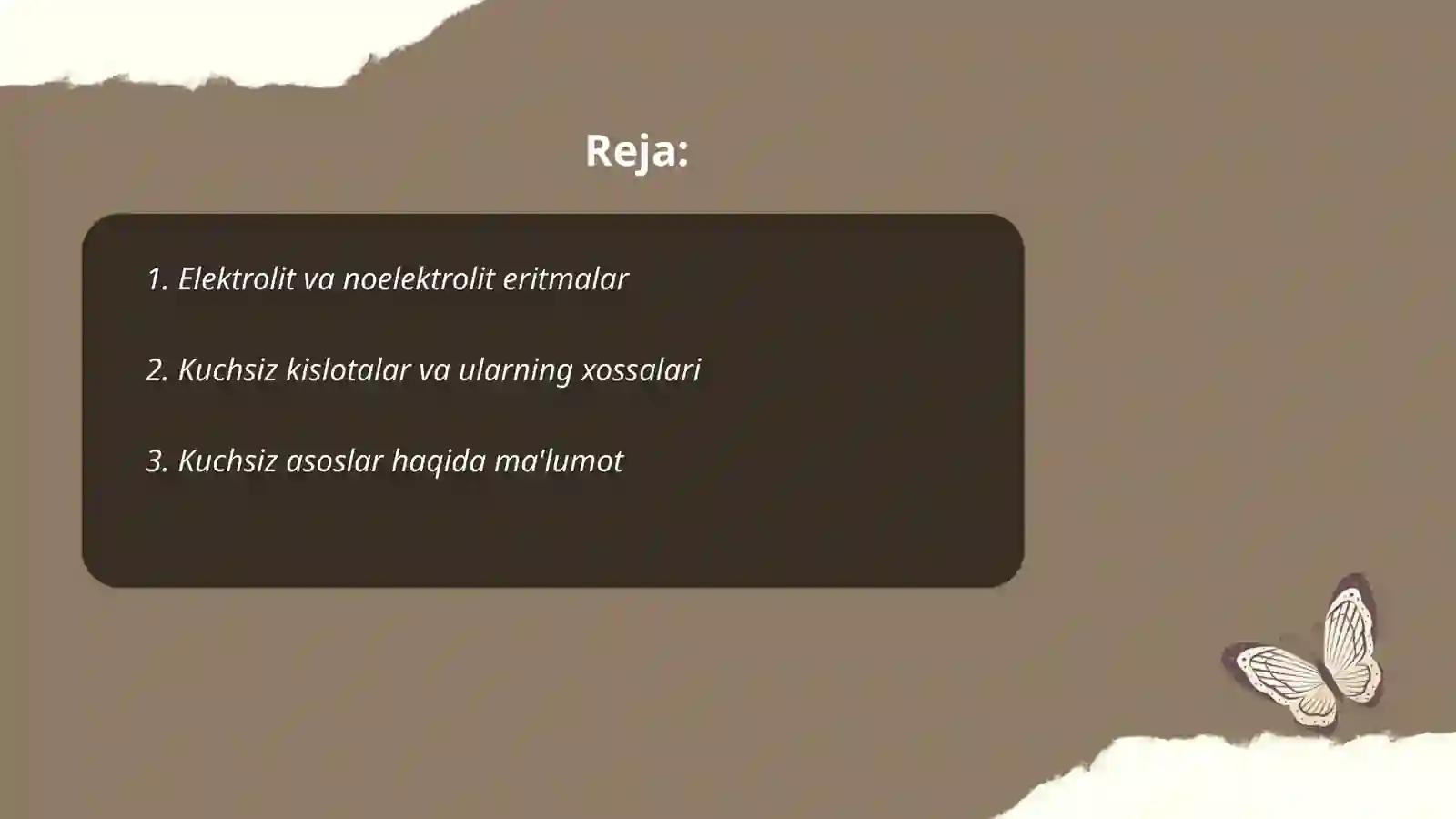 Kuchsiz eritmalar 2