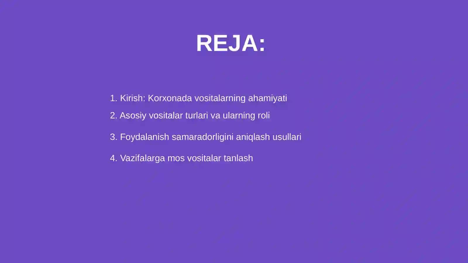 Asosiy vositalardan foydalanishning samaradorlik darajasini tahlili 2