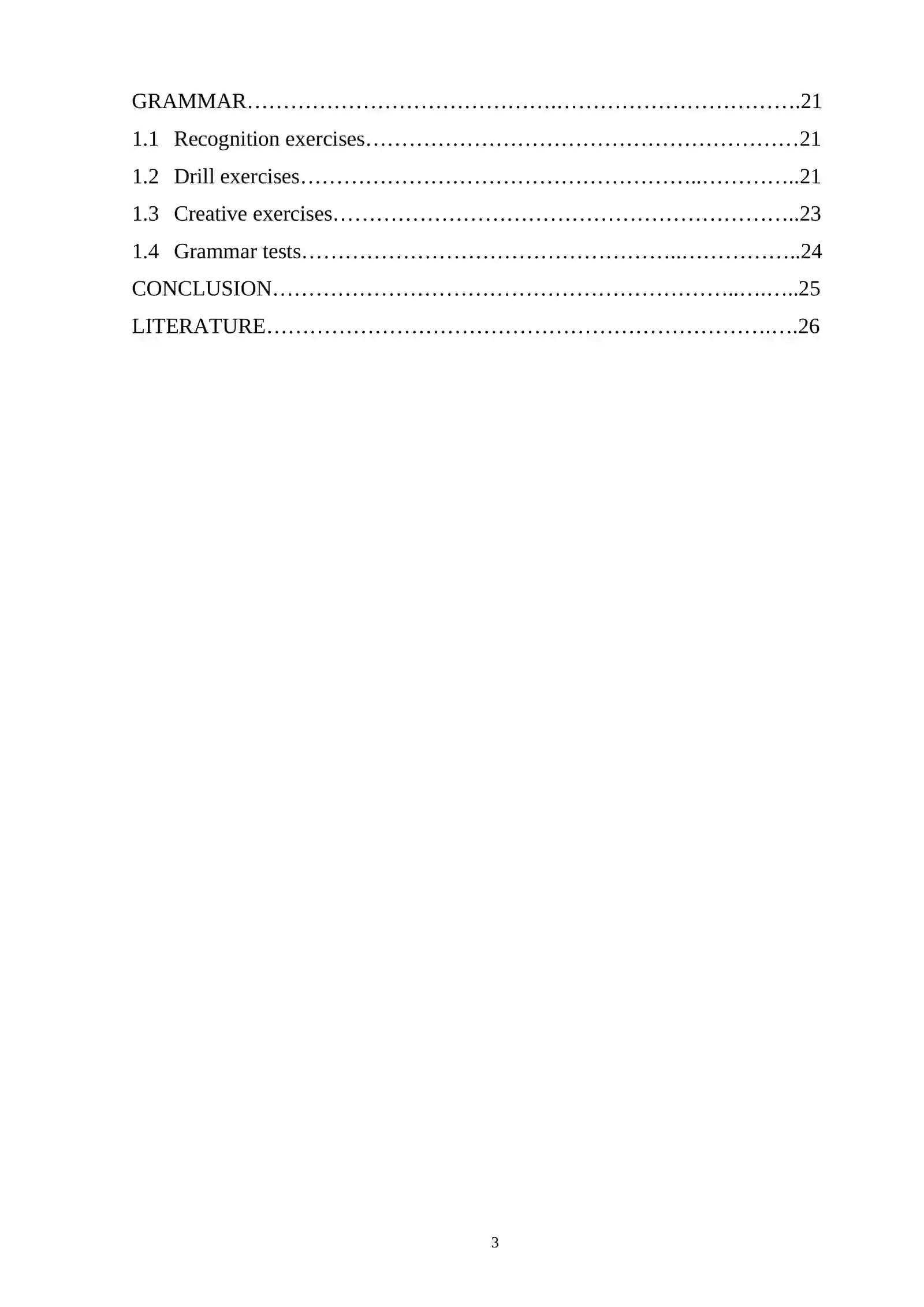 Selecting grammar materials 2
