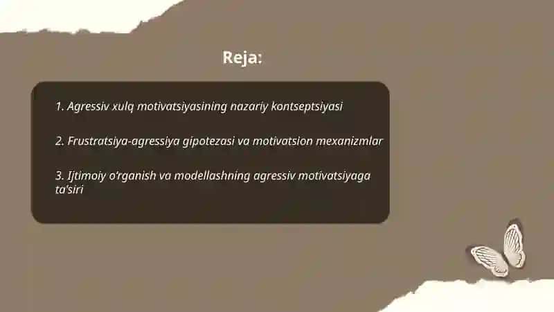 Agressiv xulq motivatsiyasi 2