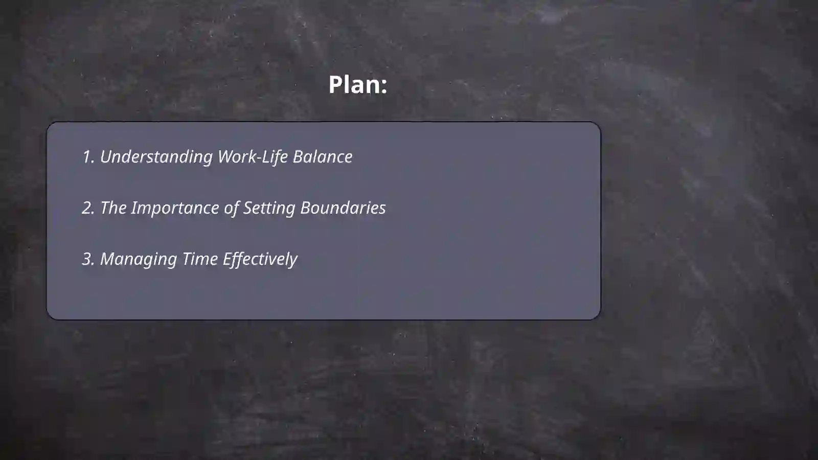 Balancing work and life 2