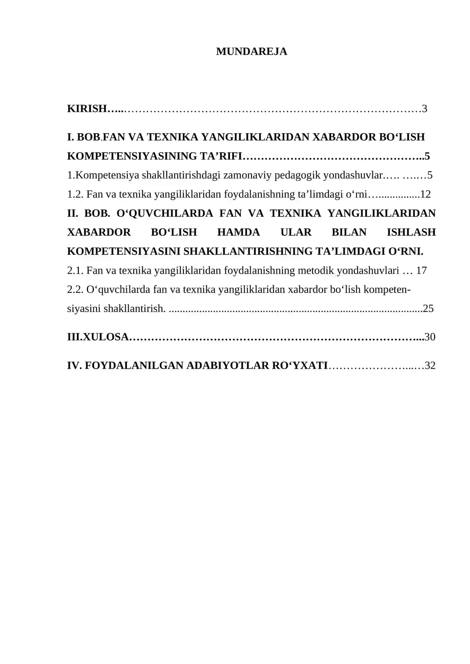 Fan va texnika yangiliklaridan xabardor bo‘lish hamda foydalanish kompetensiyasining ta’lim –tarbiyadagi o‘rnisinf va maktabdan tashqari ishlarning o‘quvchilar faoliyatidagi o‘rni 2