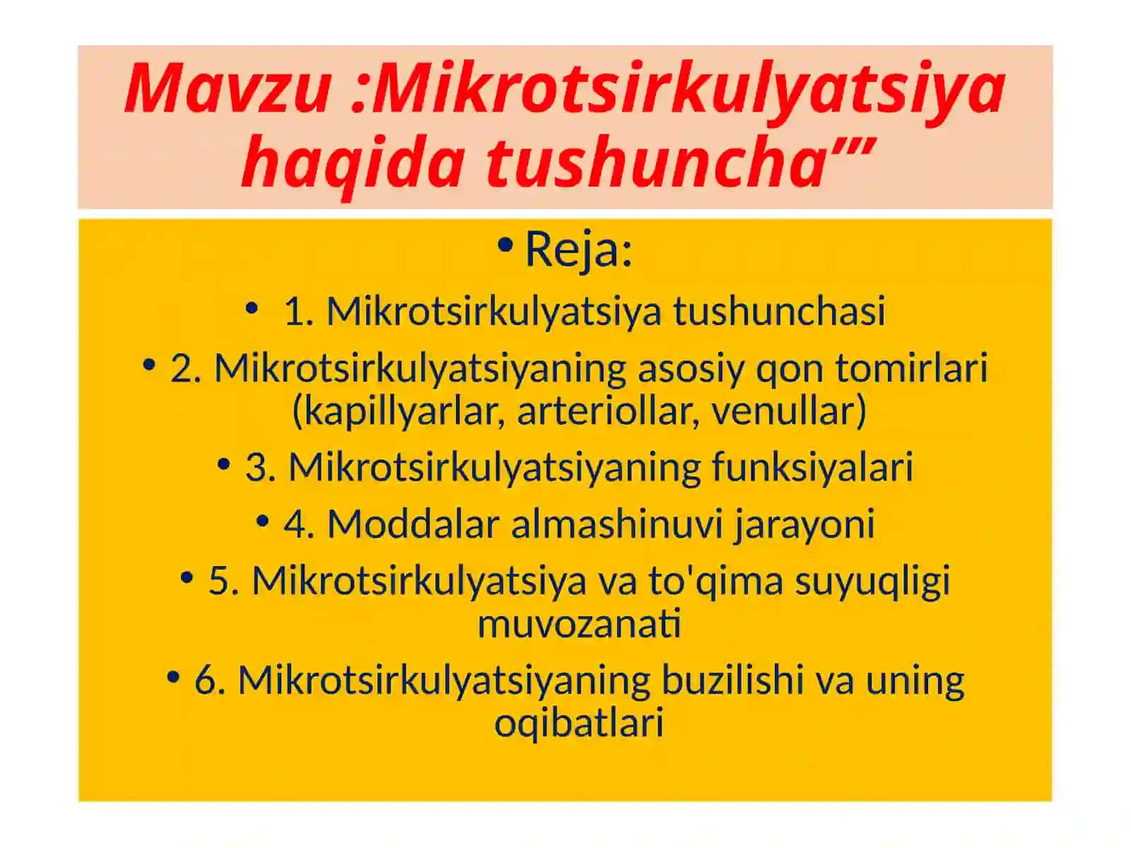 Mikrotsirkulyatsiya haqida tushuncha 2
