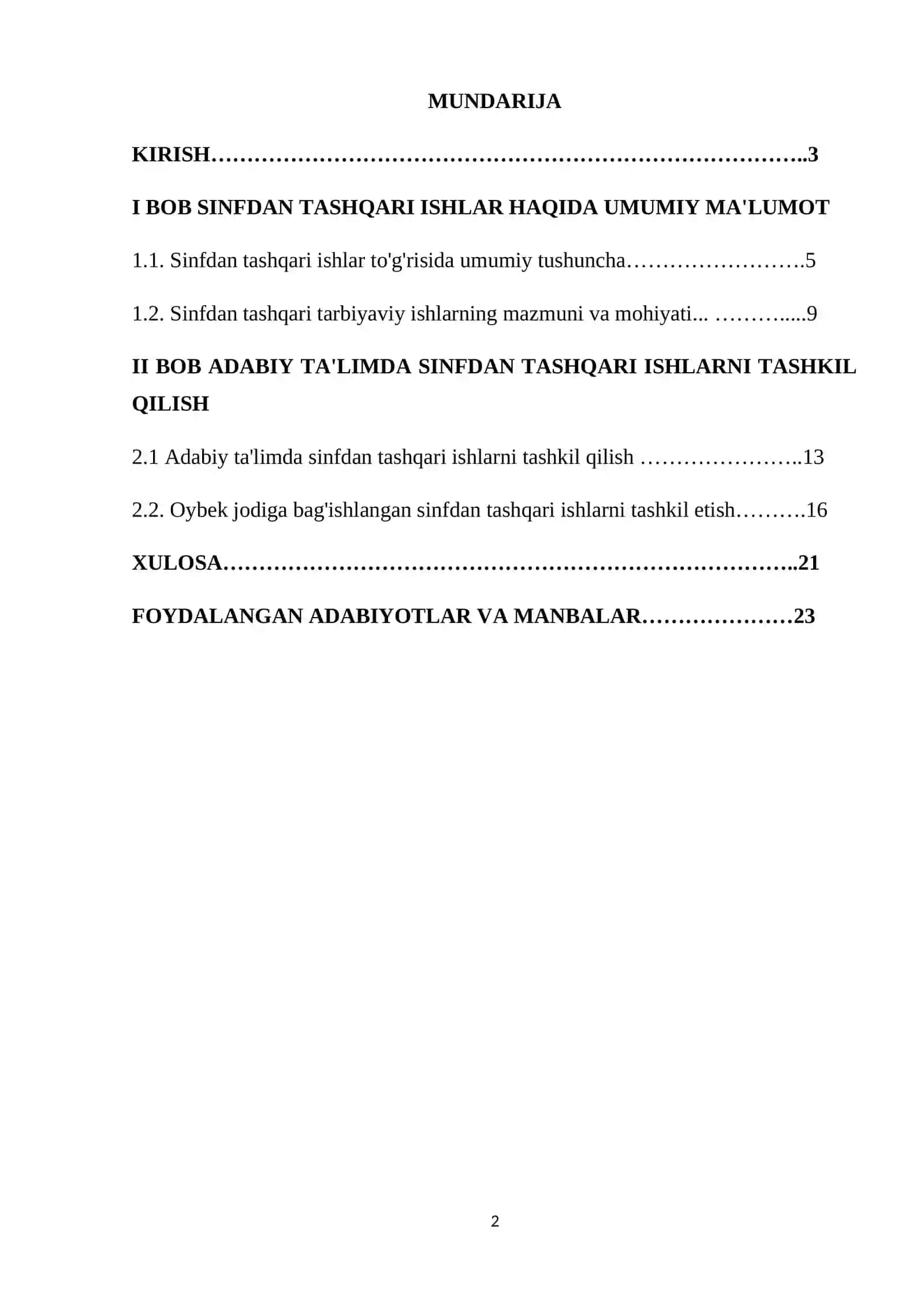 Adabiyotdan sinfdan tashqari mashgʼulotlarni tashkil etish va oʼtkazish metodikasi (Oybek ijodi misolida) 2