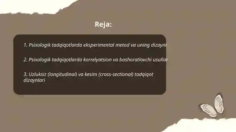 Psixologiya fanining ilmiy tadqiqot metodlari 2
