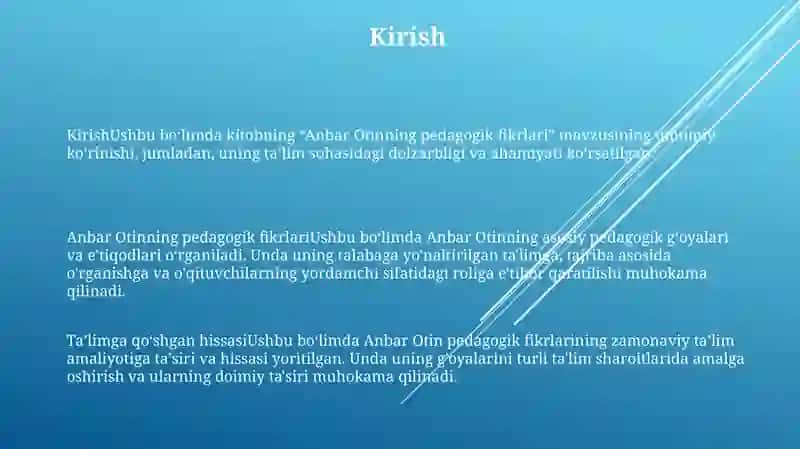 Anbar Otinning Pedagogik Fikrlari 2