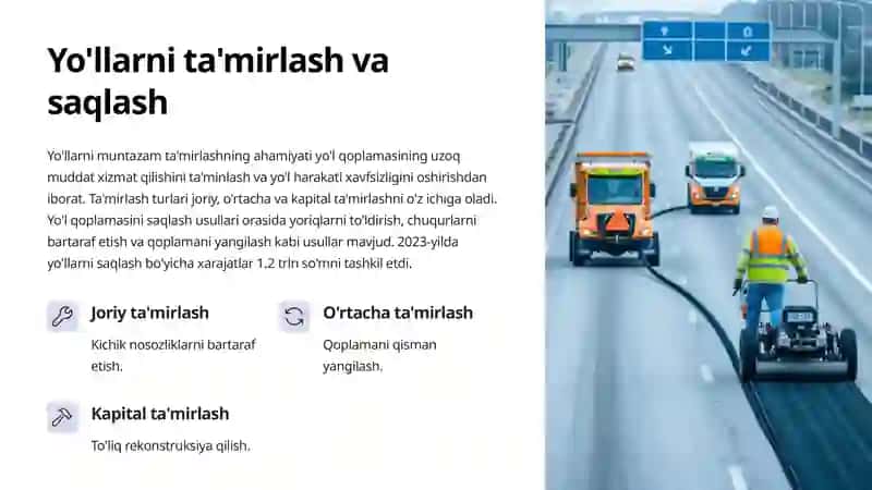 Avtomobil yo'llaridagi harakatga xizmat ko'rsatish 2