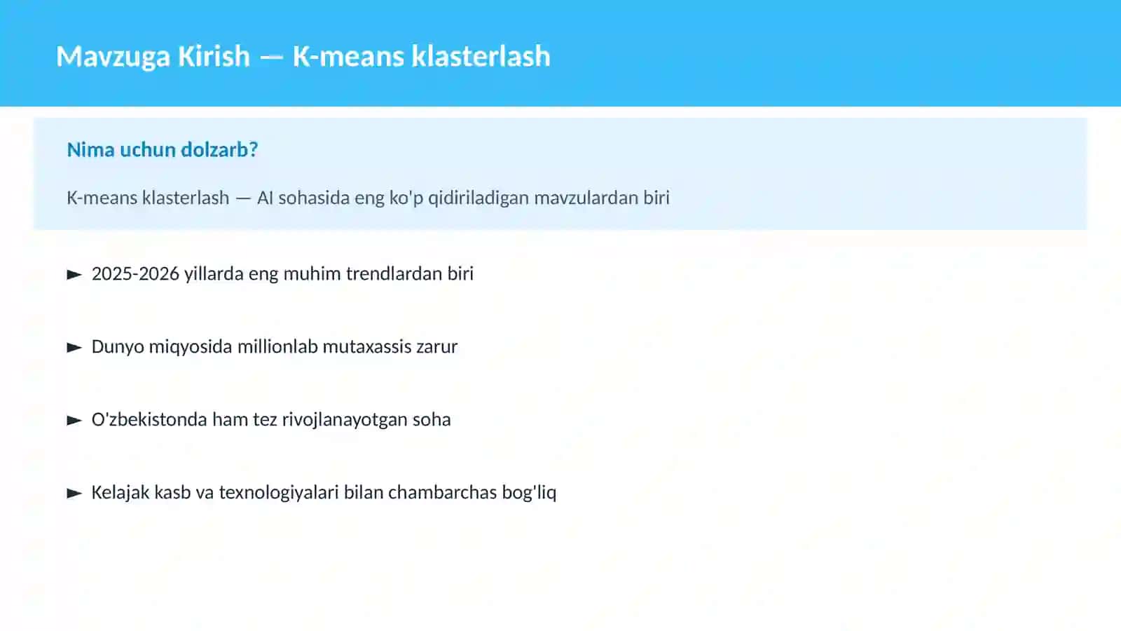 K-means klasterlash 2
