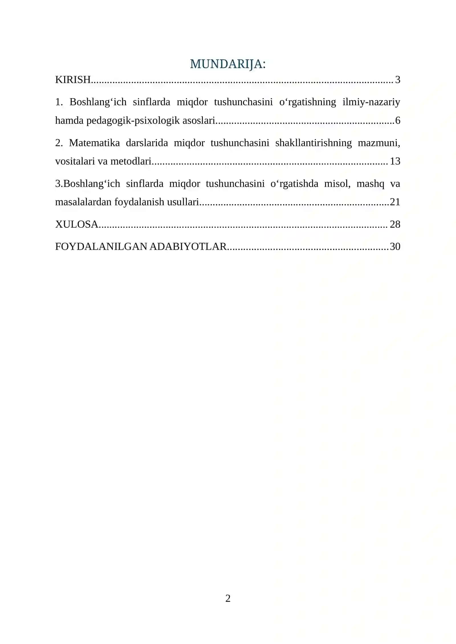Boshlang‘ich sinflarda miqdor tushunchasini o‘rgatishning umumiy metodikasi 2