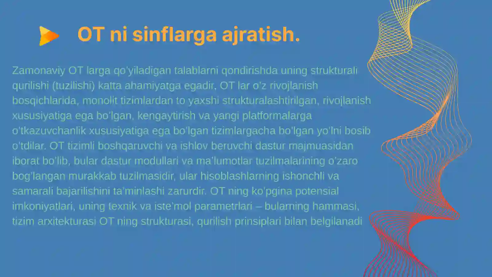 Operatsion tizim sinflari 2