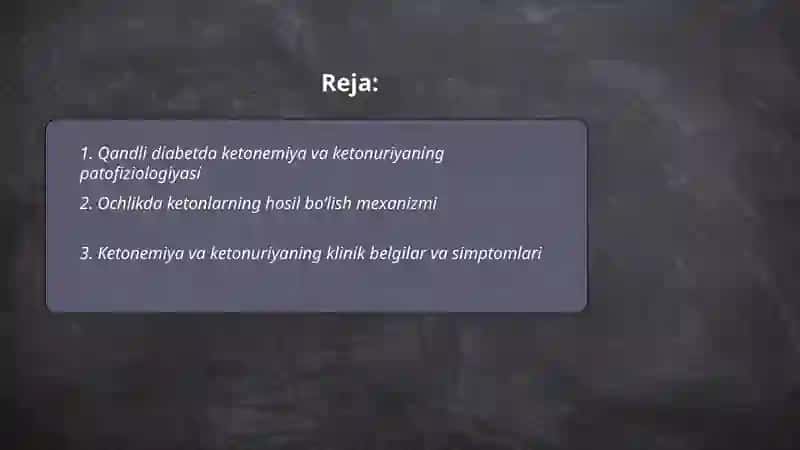 Qaпdli diabet vа ochlikda kеtоnuriуа vа kеtоnemiуа 2