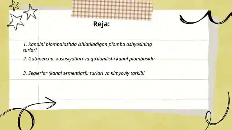 Kanalni plombalashda ishlatiladigan plomba ashyosi 2