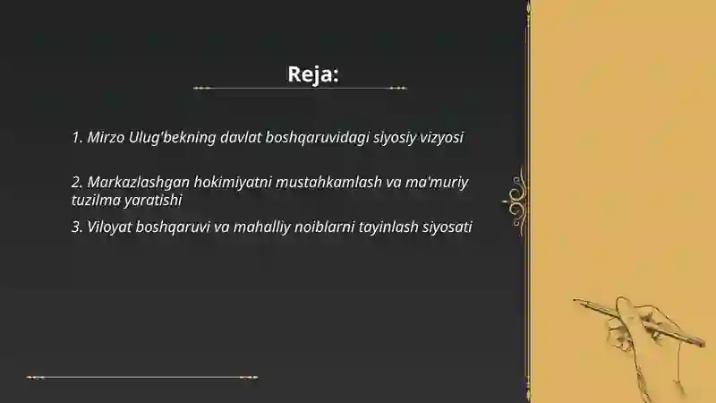 Mirzo Ulug'bek - davlat arbobi 2