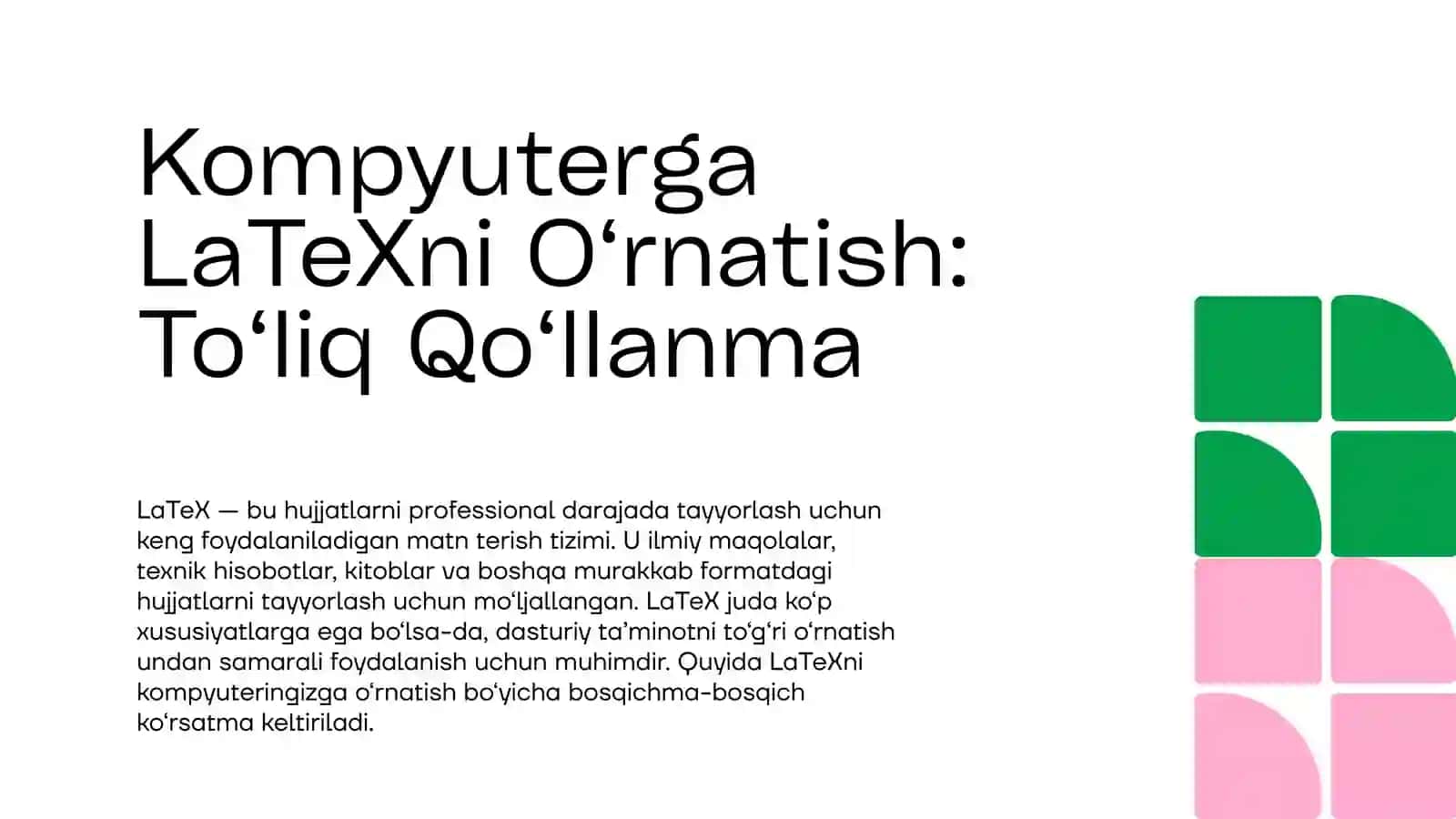 Kompyuterga LaTeXni O‘rnatish 2