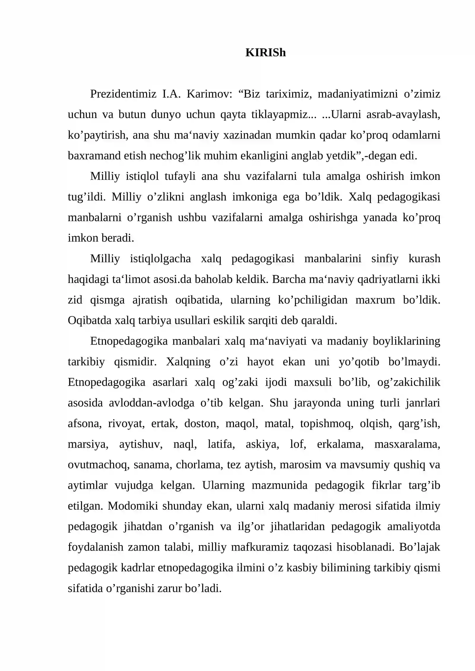 O’zbek xalq pedagogikasining imkoniyatlari va istiqbollari 2