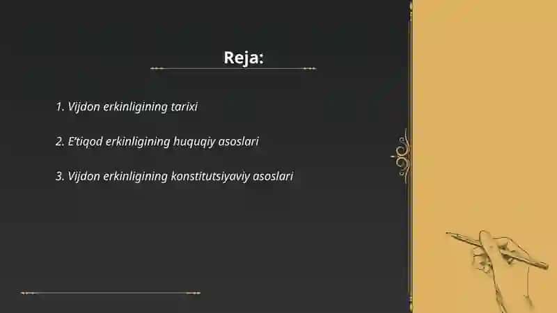 Vijdon va eʼtiqod erkinligining taʼrifi 2