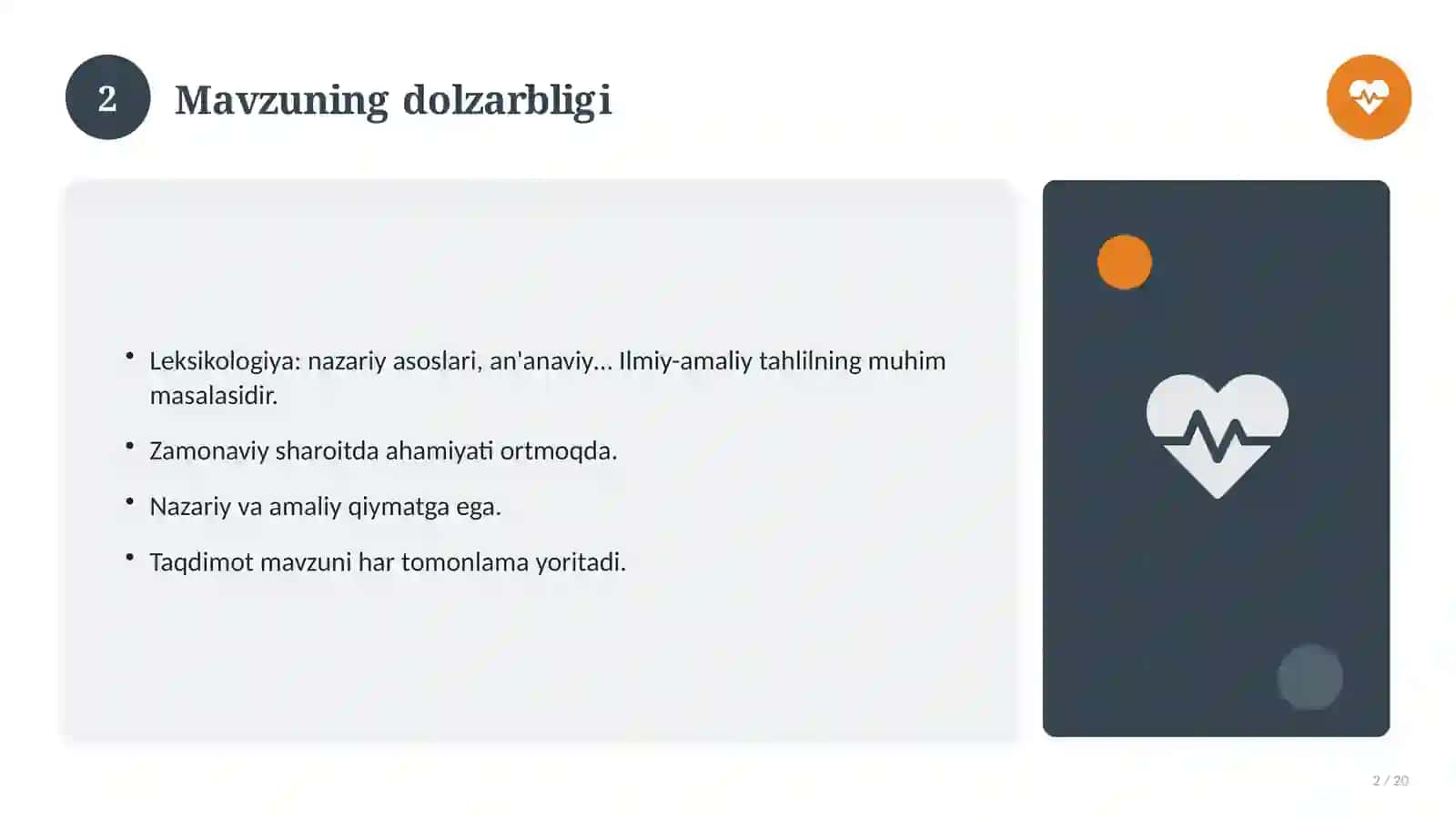 Leksikologiya: nazariy asoslari, an'anaviy yondashuvda (Amaliyot hisoboti) 2