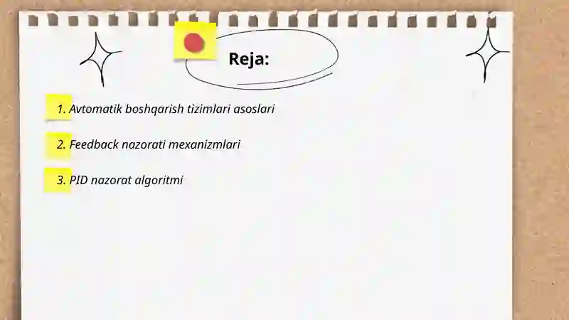 Avtomatik boshqarish tizimlari asoslari 2