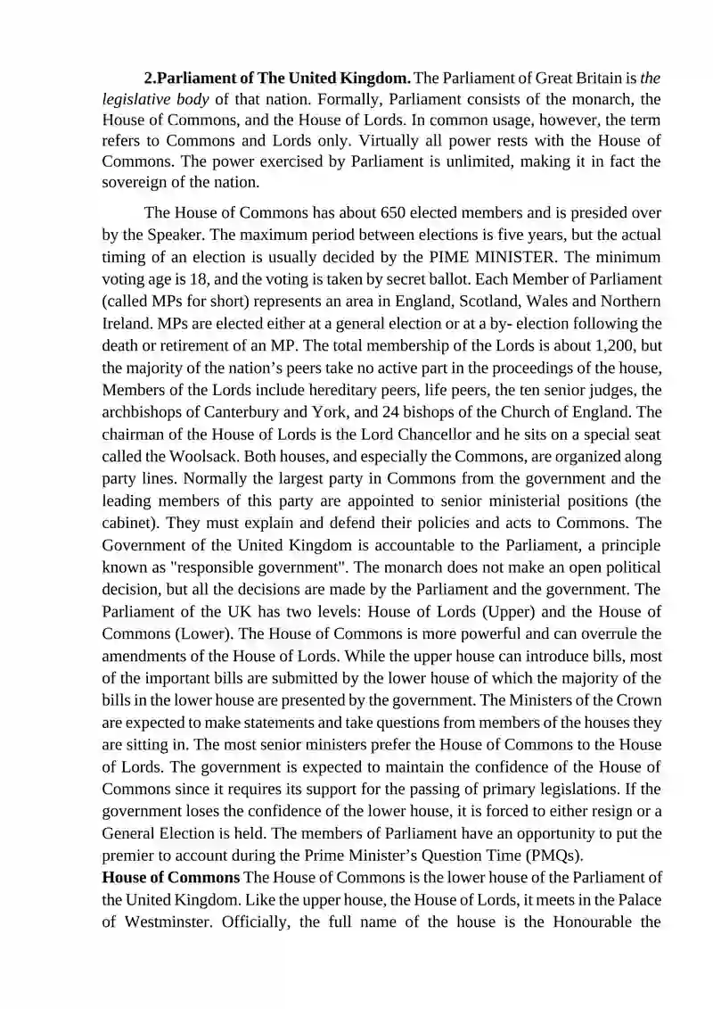 Political System of the UK 2