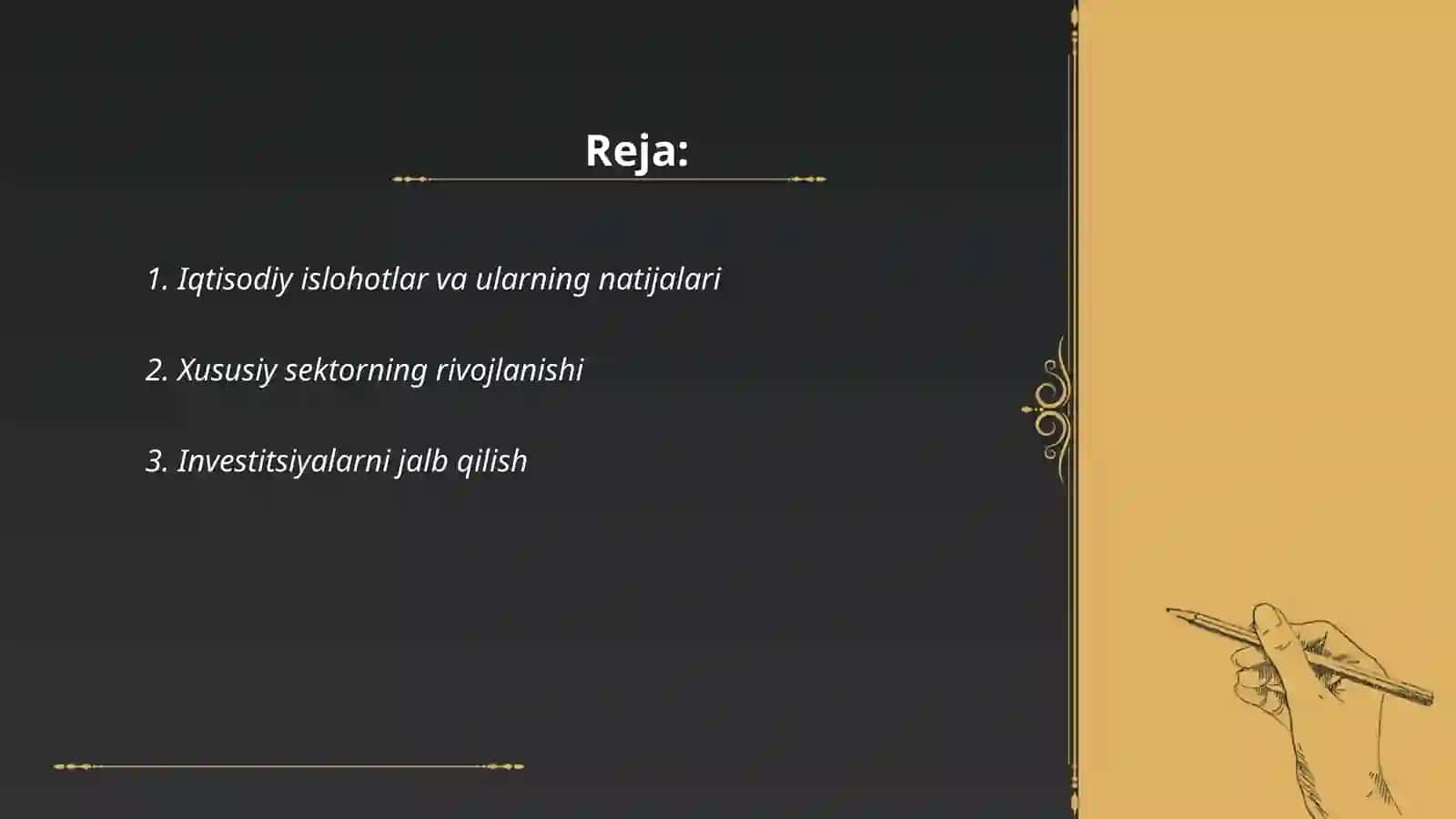 Iqtisodiyotda yangilanish va oʻzgarishlar jaroyani ortga qaytmaydi 2