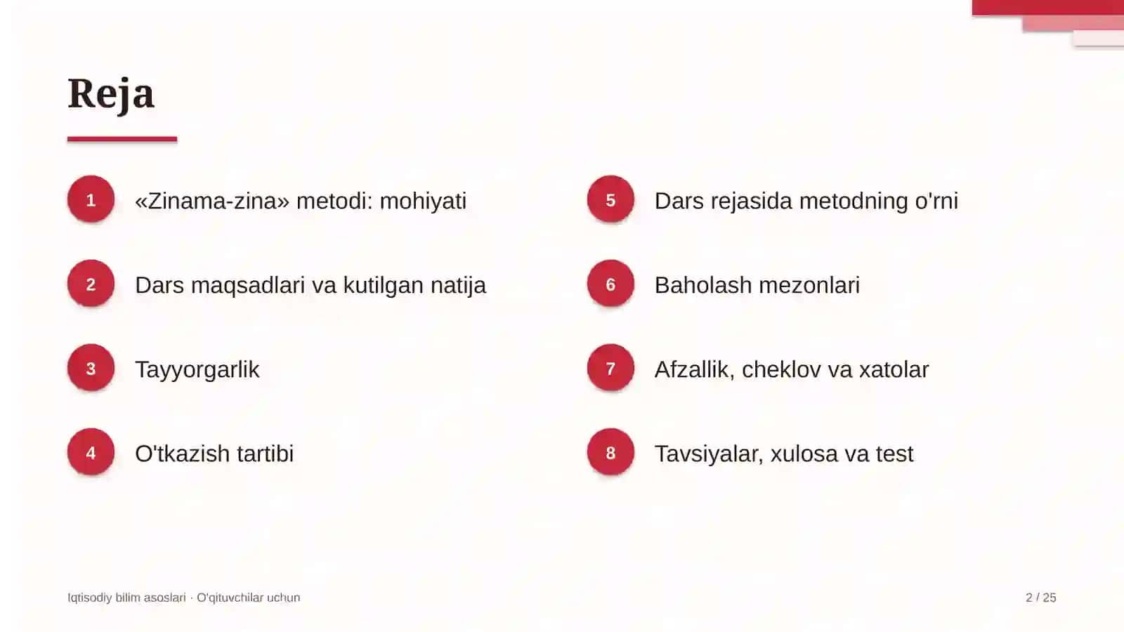 iqtisodiy bilim asoslari darslarida zinama zina metodidan foydalanish 7330 2