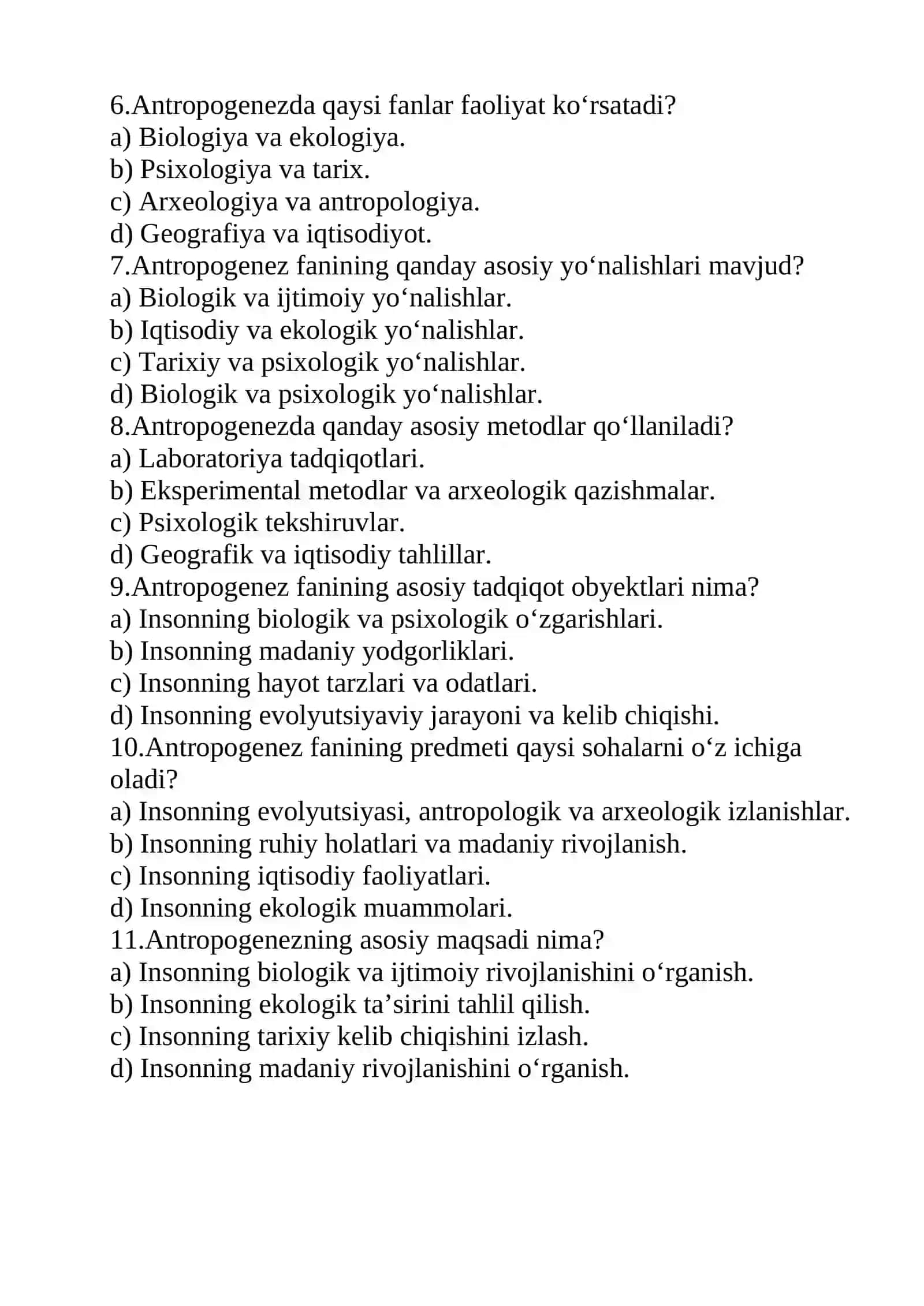 Antropogenez fanining predmeti va vazifalari 2