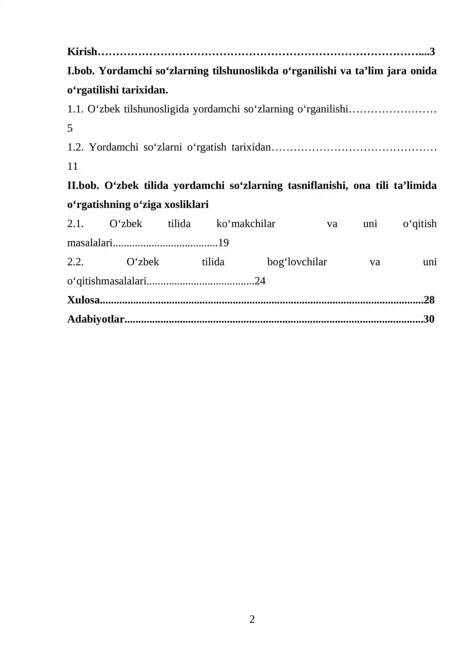 O‘zbek tilida yordamchi so’zlar 2