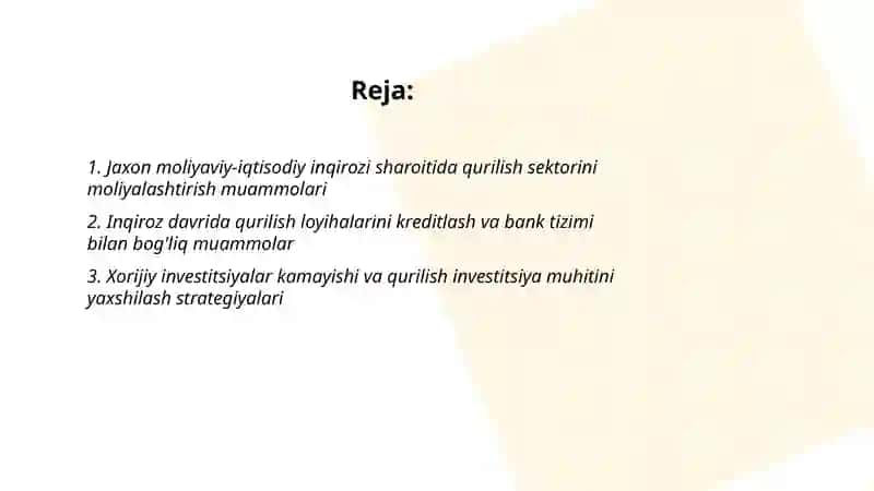 Jaxon moliyaviy - iqtisodiy inqirozi sharoitida qurilish iqtisodiyotini isloh qilish muammolari 2