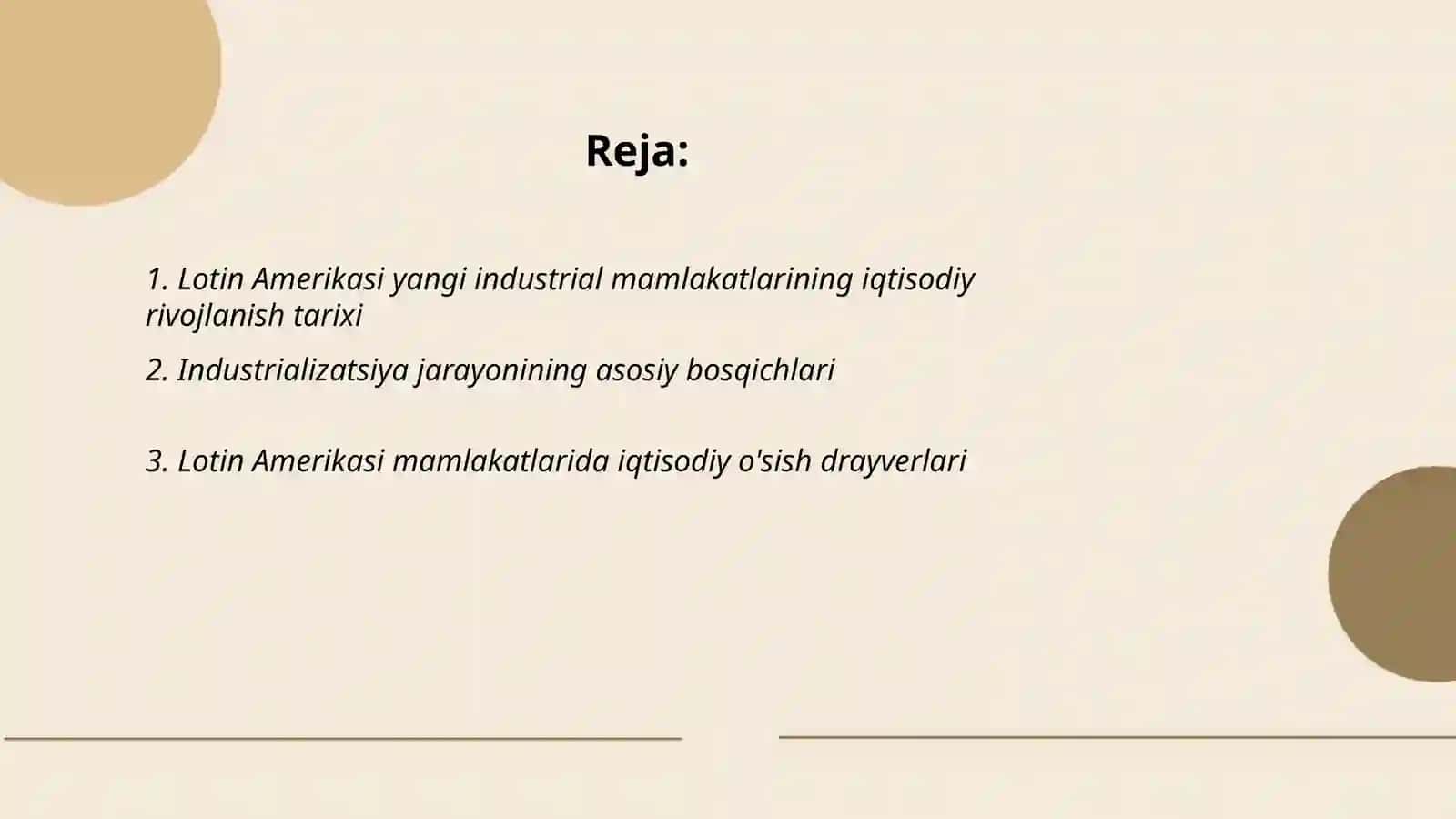 Lotin Amerikasi yangi industrial mamlakatlari iqtisodiy rivojlanish modeli 2