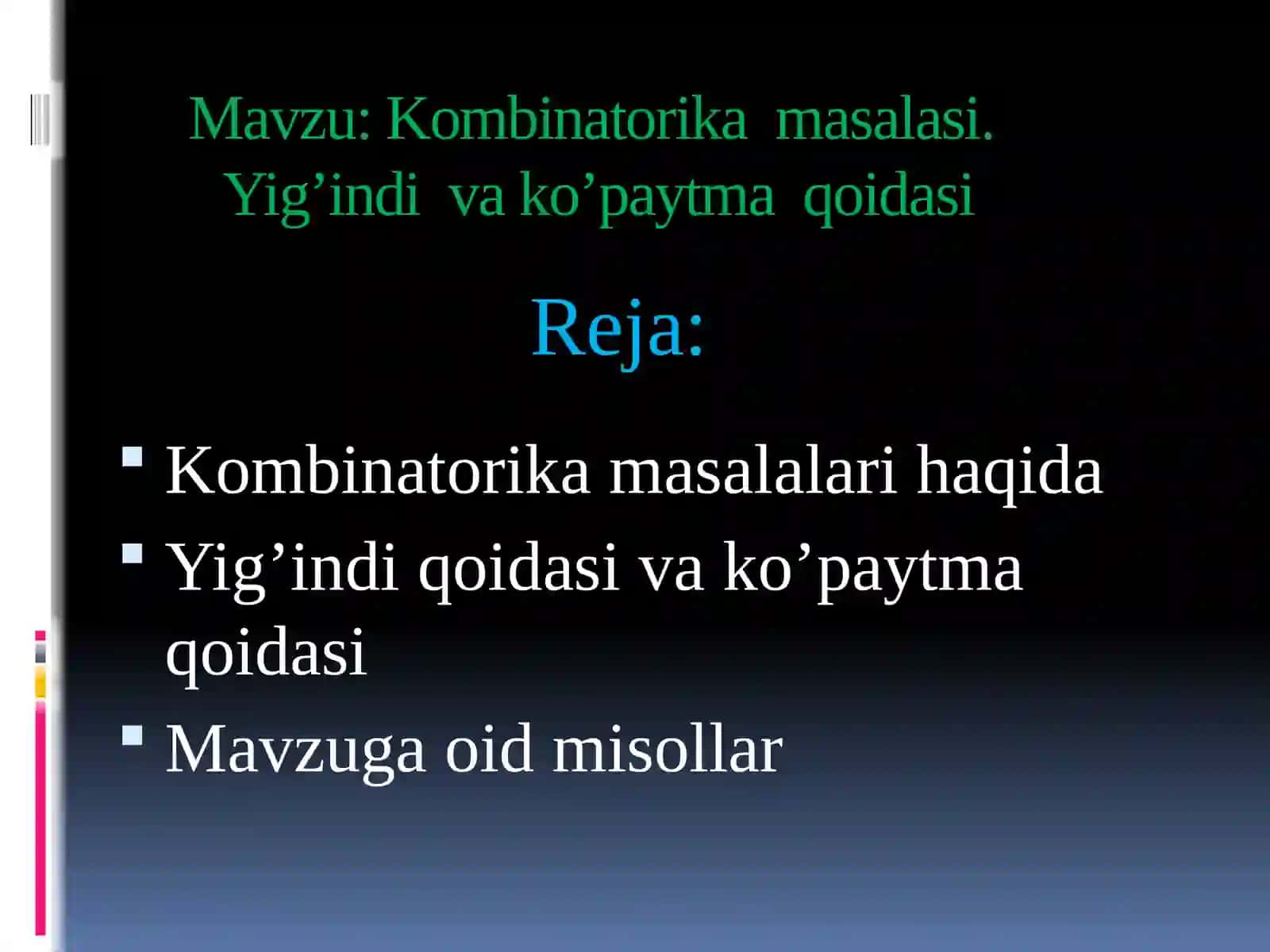 Kombinatorika masalalari 2