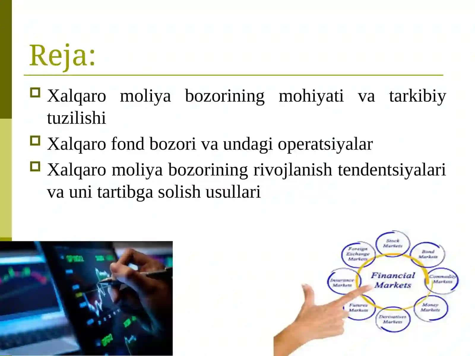 Xalqaro moliya va xalqaro moliya bozori 2