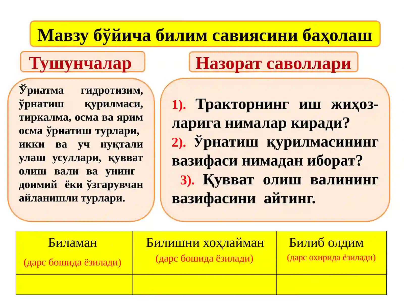 Тракторнинг иш жиҳозлари 2