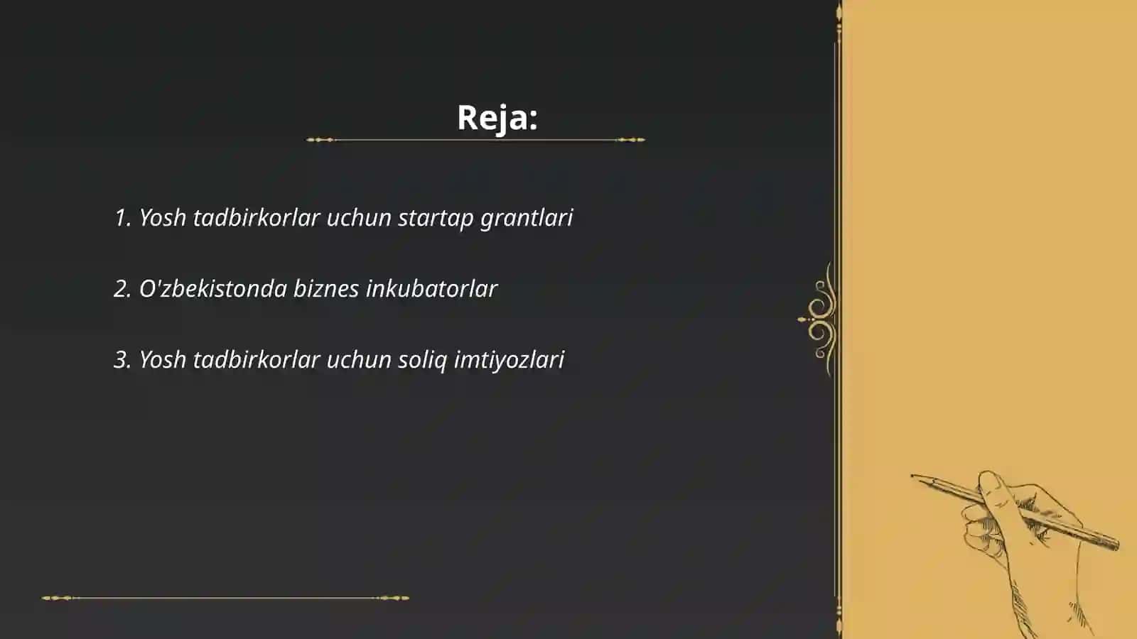 Yosh tadbirkorlar uchun startap grantlari 2