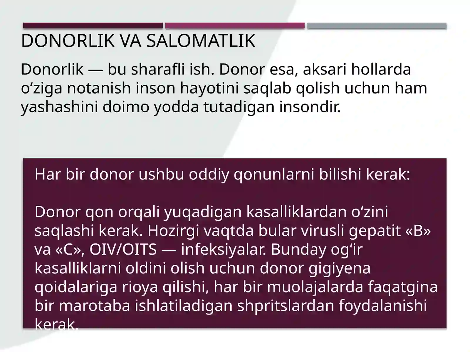 DONORLIK VA SALOMATLIK 2