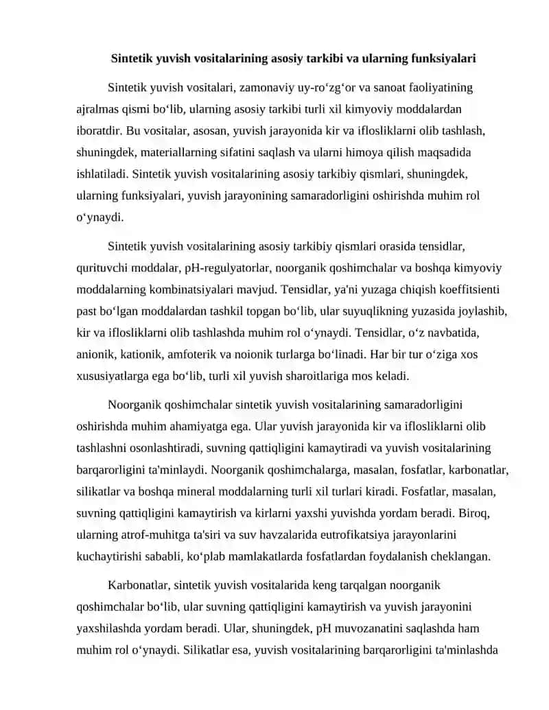 Sintetik yuvish vositalaridagi asosiy noorganik qoshimchalar 2