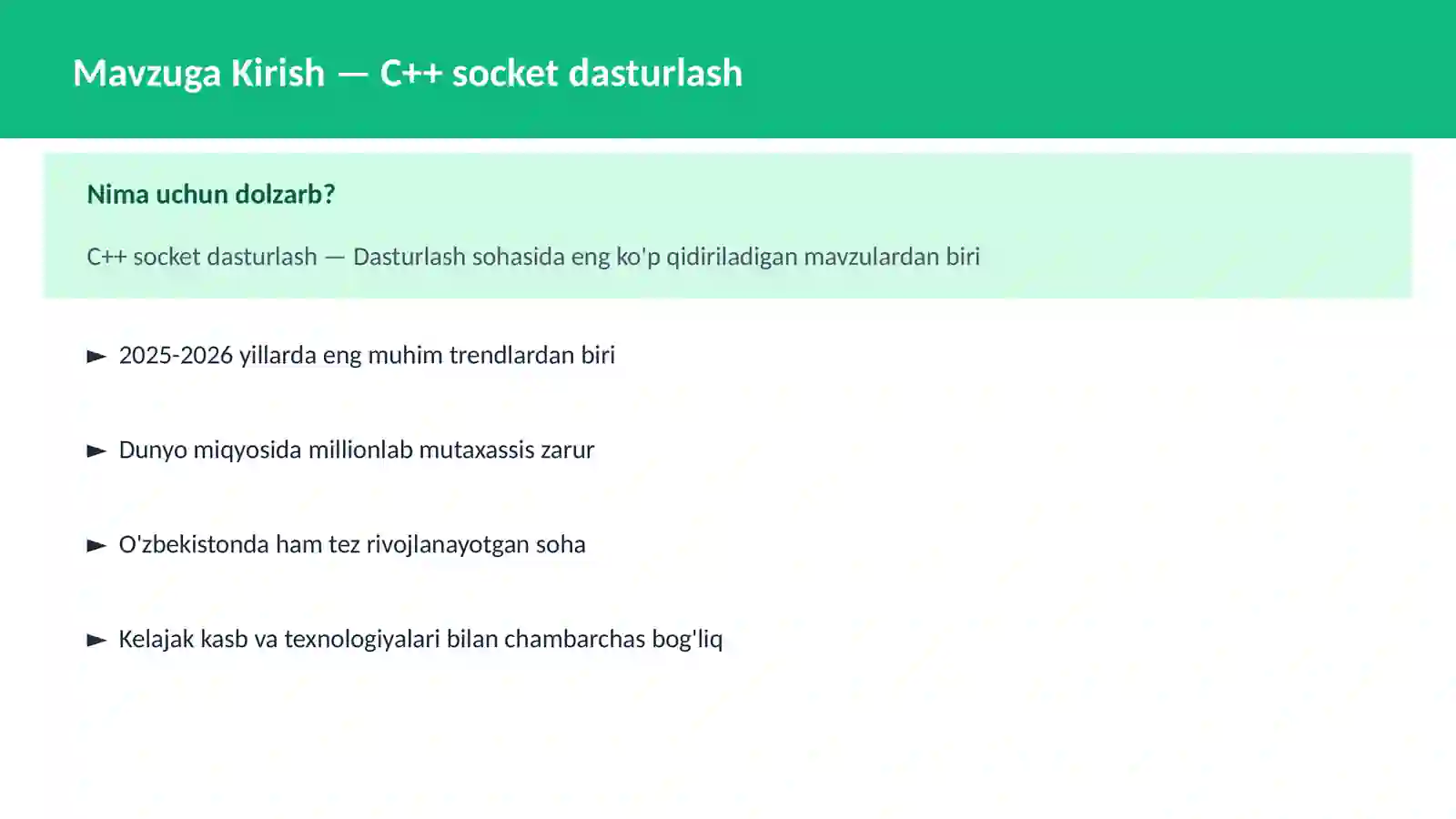 C++ VA TIZIM DASTURLASH 2