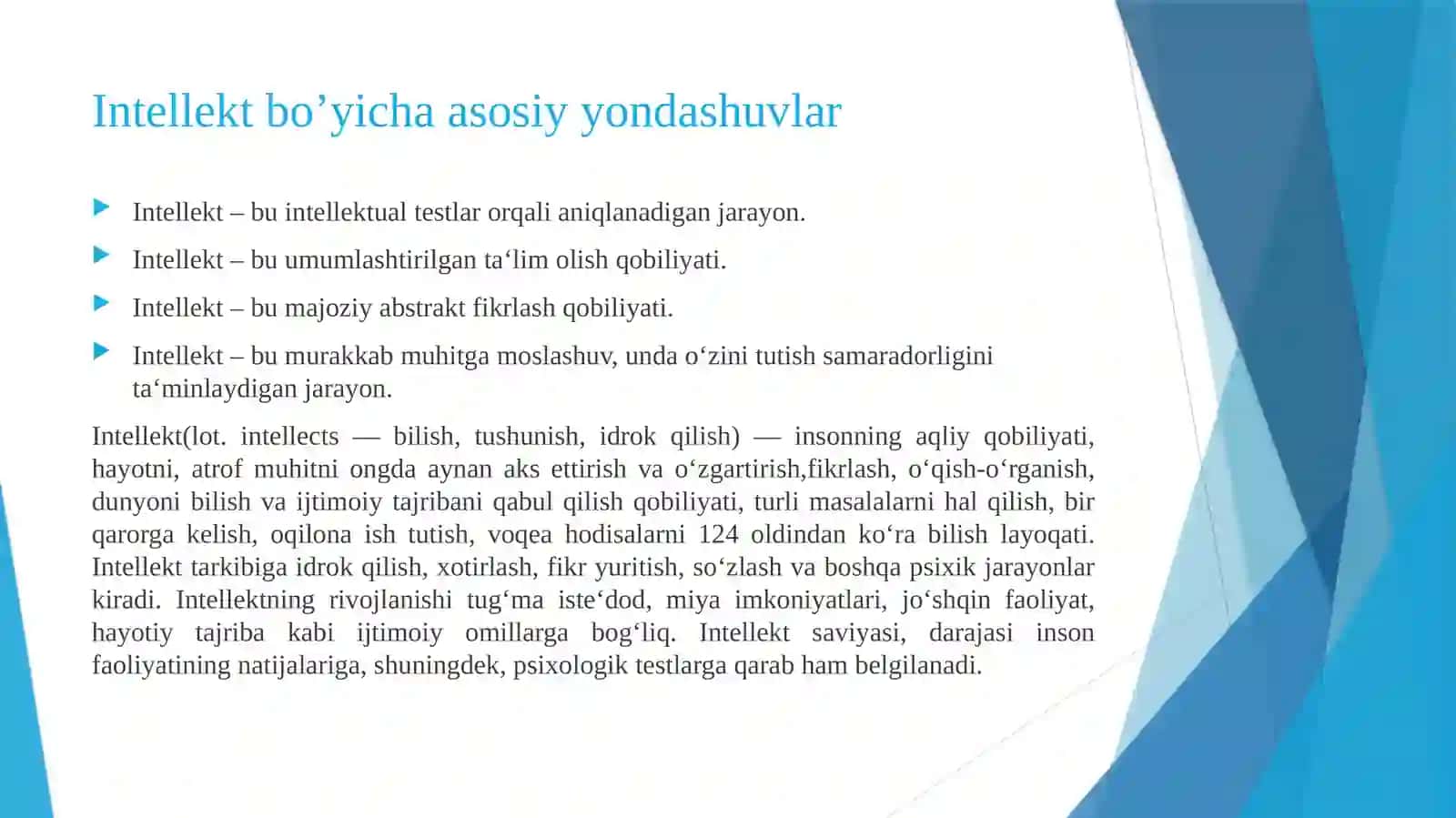 Tafakkur va intellektual qobiliyatlar 2